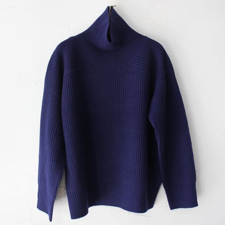 homspun ホームスパン　メリノウールワッフル編みプルオーバー　#オフホワイト、モスグレー、グリーン、ネイビー　【送料無料】