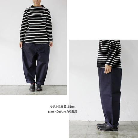 **再入荷** atelier naruse アトリエナルセ cotton chino balloon pants コットンチノWゴムバルーンパンツ #ネイビー、ベージュ　【送料無料】