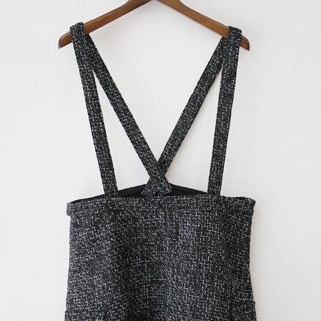 **再入荷** KHA:KI カーキ　TWEED CARGO SKIRT ツイードカーゴスカート　#ブラック　【送料無料】
