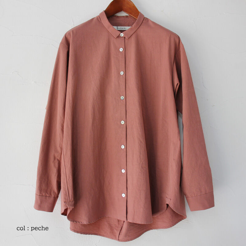 SUSURI ススリ ヘムレンシャツ #peche , tarte , ash 【送料無料