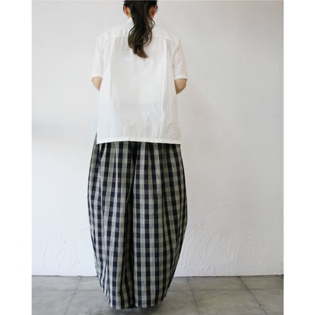 ASEEDONCLOUD アシードンクラウド　HandWerker culotte インディゴチェックハンドベイカーキュロット　#インディゴ