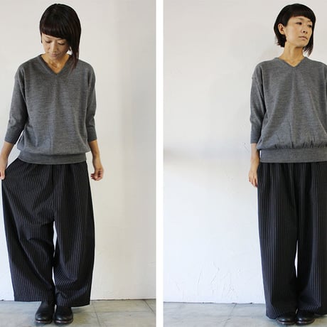 TRAVAIL MANUEL トラバイユマニュアル　T/Rトロレイバーパンツ　#グレー、ブラック、ネイビーストライプ　【送料無料】
