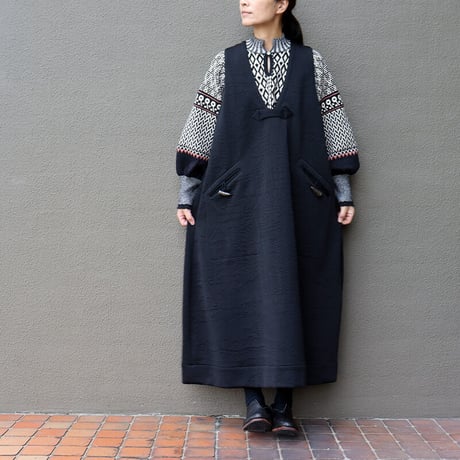 ASEEDONCLOUD アシードンクラウド Forest quilt Forest king dress フォレストキルトワンピース #ブルー、ブラック　【送料無料】