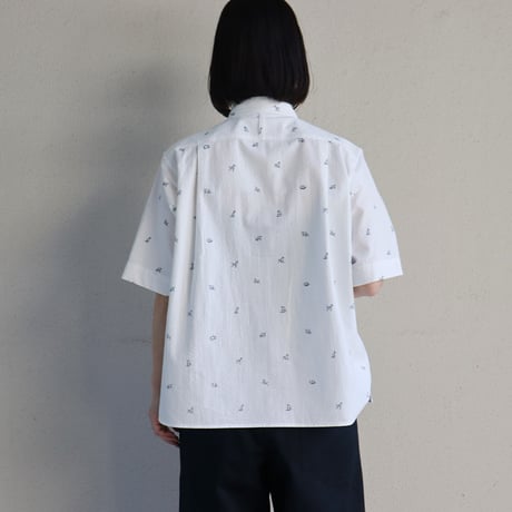 ASEEDONCLOUD アシードンクラウド companion dog print shokuonshitsu workshirts #off white