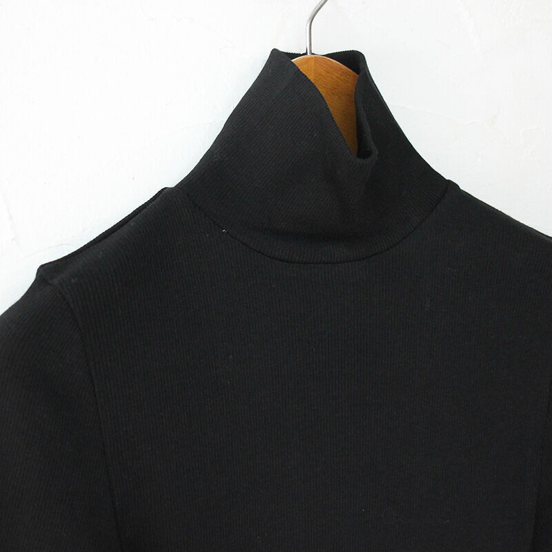 homspun ホームスパン 40/1丸胴テレコ5分袖タートルプルオーバー