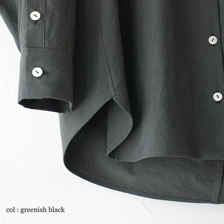 SUSURI ススリ　ボタニストシャツ　#ecru , greenish black 【送料無料】