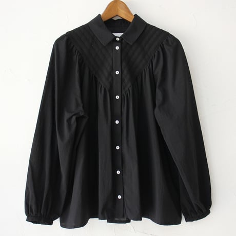 MAGALI マガリ　ブリージー・コットンシルク・レースヨークブラウス　#ブラック、ホワイト