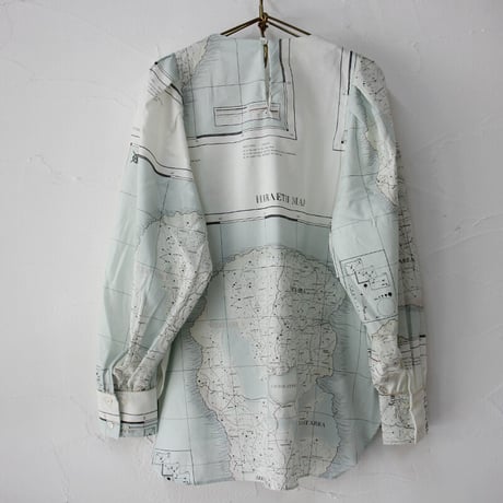ASEEDONCLOUD アシードンクラウド　Hiraeth map print Zephyros scarf tunic #Pale blue 【送料無料】