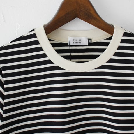 **再入荷**　atelier naruse アトリエナルセ　コットンボーダーカットソー（長袖）cotton border cut&sewn（long sleeves）
