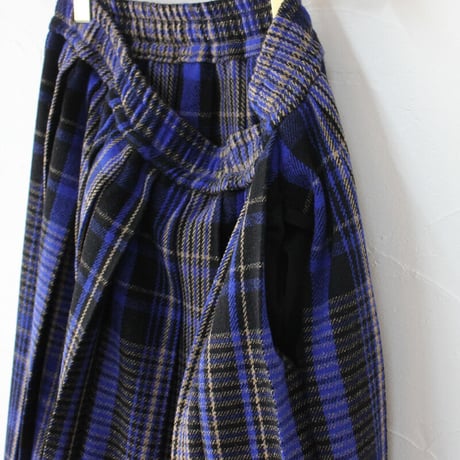 **最終在庫到着** Linenya リネンヤ　ウールチェックプリーツスカート　wool check pleated skirt　【送料無料】