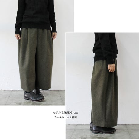 **再々入荷** homspun ホームスパン　ソフトフラノ２タックパンツ　#ネイビー、カーキ　【送料無料】