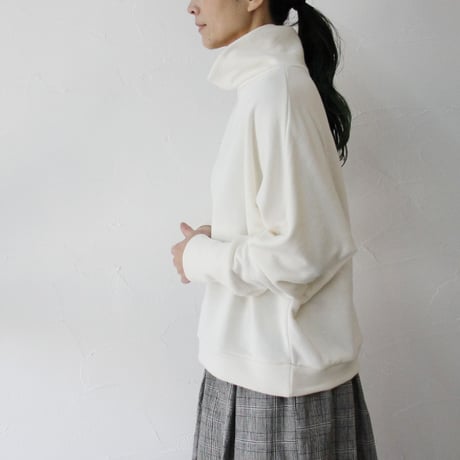 **またまた再入荷** LinenYa リネンヤ　ミニ裏毛ハイネックプルオーバー　#ブルー、アイボリー　【送料無料】
