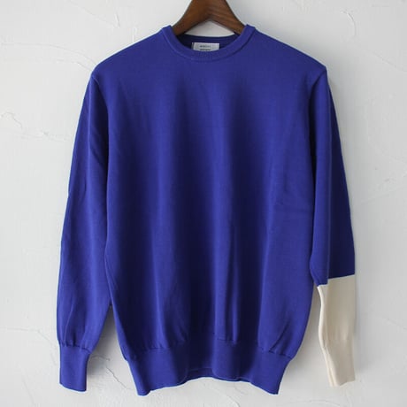 atelier naruse アトリエナルセ 　コットンニットバイカラースリーブ　cotton knit bicolor sleeve