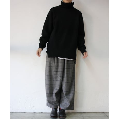 TRAVAIL MANUEL トラバイユマニュアル　ダークチェックサスペンダーラップパンツ　#グレー