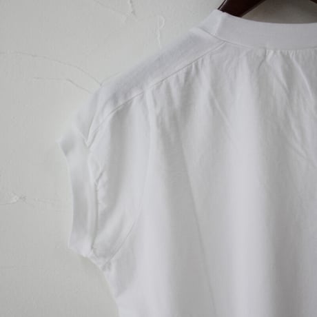 **2024s/s分到着** homspun ホームスパン 30/1天竺キャップスリーブTシャツ　#サラシ、ブラック、ネイビー