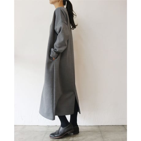 TRAVAIL MANUEL トラバイユマニュアル　ソフトダンボールロングワンピース　#チャコール、ブラック　【送料無料】