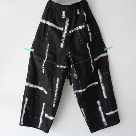 ARTE POVERA アルテポーヴェラ　スーピマローンしぼり染め2タックイージーパンツ　#ブラックMIX