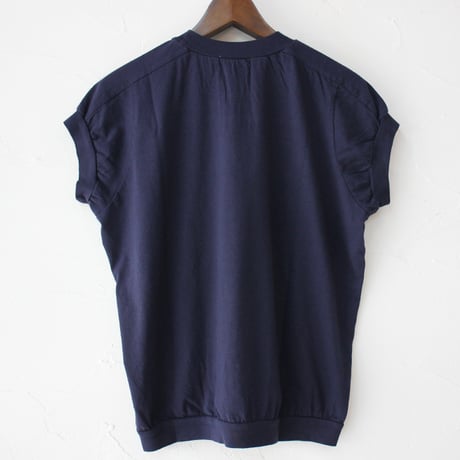 **2024s/s分到着** homspun ホームスパン 30/1天竺キャップスリーブTシャツ　#サラシ、ブラック、ネイビー