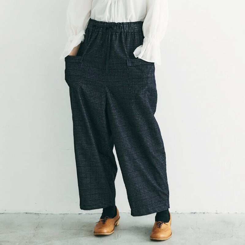 MAGALI マガリ コットンコーデュロイポッシュパンツ #ブラックチェック