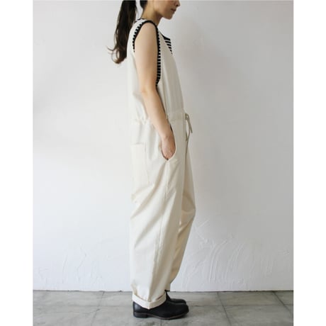 **再入荷** atelier naruse アトリエナルセ　ヴィンテージ馬布コットンオーバーオール　#キナリ、ベイジュ、ブラック