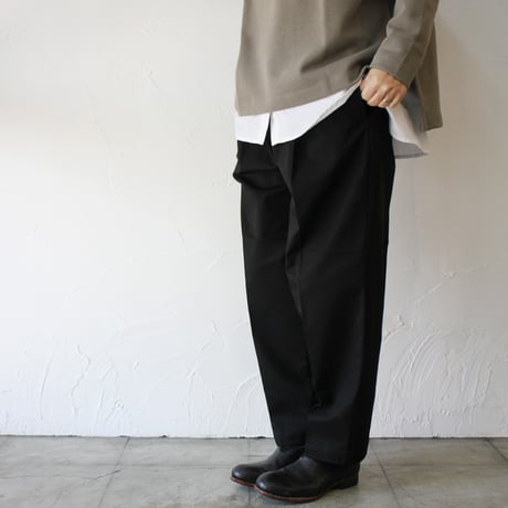 TRAVAIL MANUEL トラバイユマニュアル ブリティッシュツイルズートパンツ　#ブラック