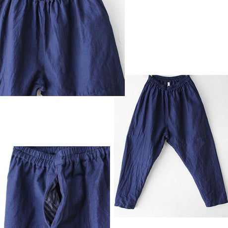 **またまた再入荷** homspun ホームスパン　C/Lツイルギャザーパンツ　#ブルー、ベージュｘネイビー、ダークネイビー、ブラック