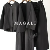 MAGALI マガリ　コットンリネンツイルバックボタン・ワンピース　#ブラック　【送料無料】