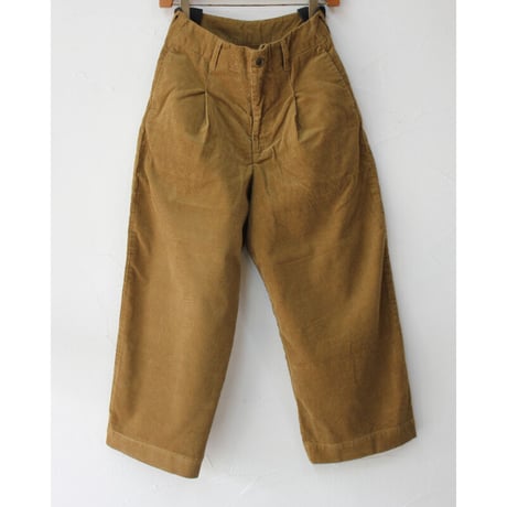 sasanqua by trees サザンカバイツリーズ　細14コールコーデュロイバナナトラウザー　#ベージュ、ブラウン　【送料無料】