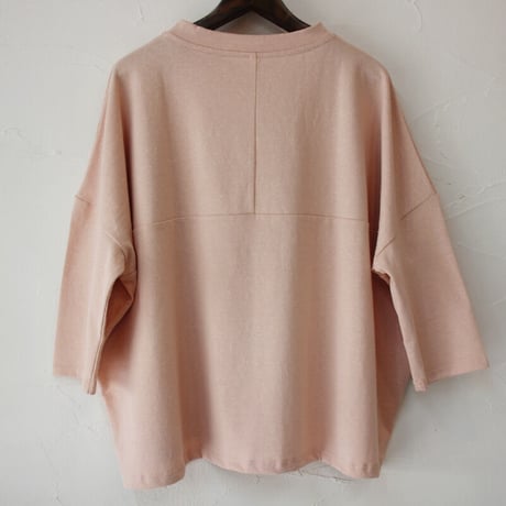 LinenYa リネンヤ　デラヴェ長袖Tシャツ　#ネップペールピンク、ネップライトネイビー