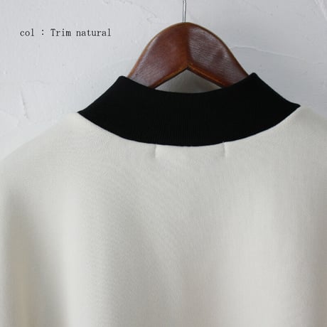 amne アンヌ　FRENCH TERRY oval v_mock フレンチテリーVモックプルオーバー　【送料無料】