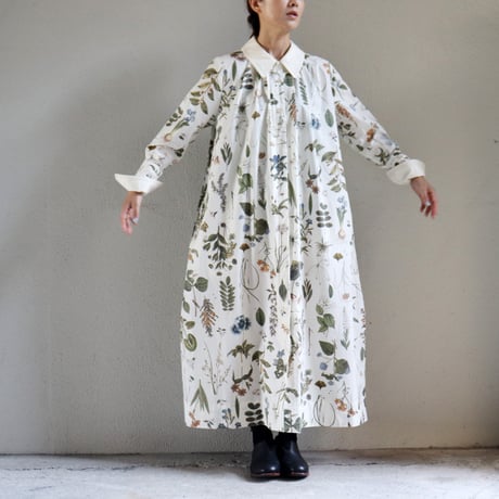 ASEEDONCLOUD アシードンクラウド　Tea garden flower print Tea garden gown #off white 【送料無料】