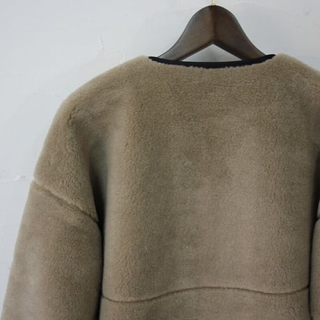 mao made マオメイド　ベアーボアジップジャケット　#グレージュ、モカ