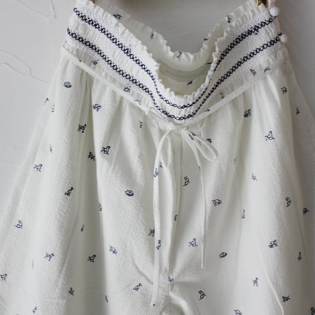 ASEEDONCLOUD アシードンクラウド companion dog print gardener pajama culotte #off white