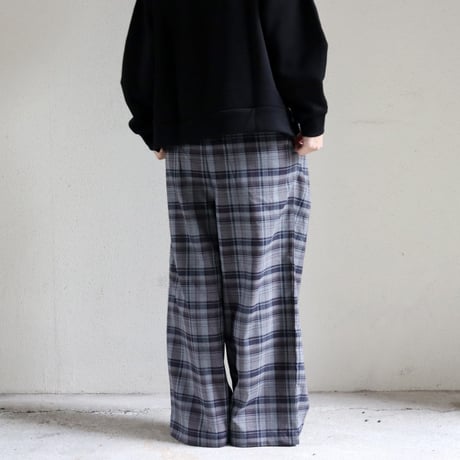 TRAVAIL MANUEL トラバイユマニュアル　トロチェック2タックワイドパンツ　#グレー、ネイビー