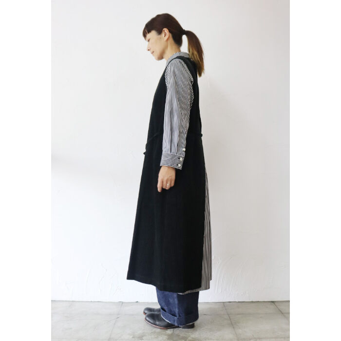 SUSURI ススリ ムールロングベスト #ブラック、クリーム 【送料無料  