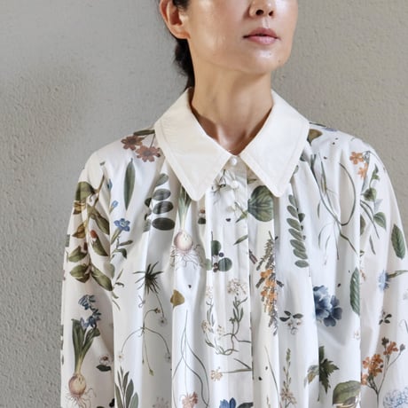 ASEEDONCLOUD アシードンクラウド　Tea garden flower print Tea garden gown #off white 【送料無料】