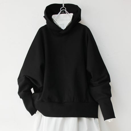 Linenya リネンヤ　スウェットドルマンパーカー　#ブラック
