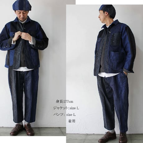 FUNSET OF ART ファンセットオブアート　デニム刺し子ファームパンツ　#インディゴ　【送料無料】