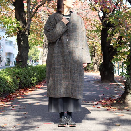 atelier naruse アトリエナルセ　ハリスツィードウールコクーンコート Harris Tweed wool cocoon coat