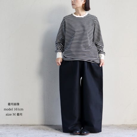 **2025a/w到着** homspun ホームスパン　W/Lギャザーワイドパンツ　#ベージュ、ダークグリーン、ブラック　【送料無料】