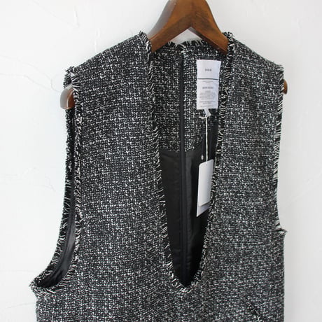 **再入荷** KAH:KI カーキ TWEED OVERALLS ツイードオーバーオール　#ブラック　【送料無料】