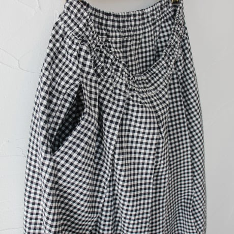 **またまたまた再入荷** LinenYa リネンヤ　コットンシルクタックスカート　#ギンガムチェック