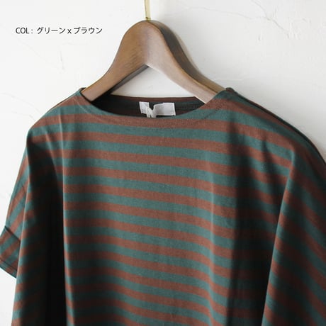 homspun ホームスパン　30/1ボーダー天竺半袖プルオーバー