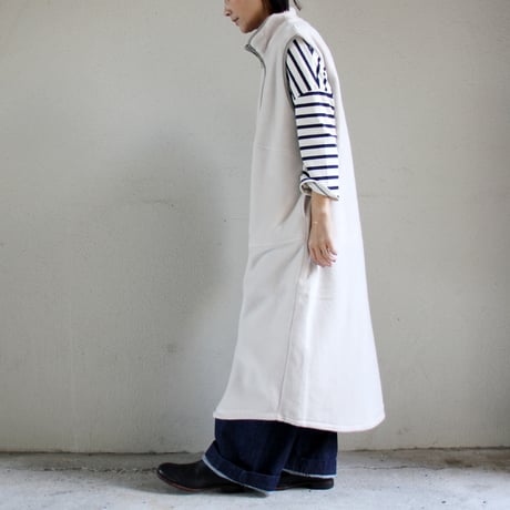**MORE SALE** KHA:KI カーキ SIDE ZIP FLEECE DRESS フリースジャンパースカート #エクリュ、ブラウン