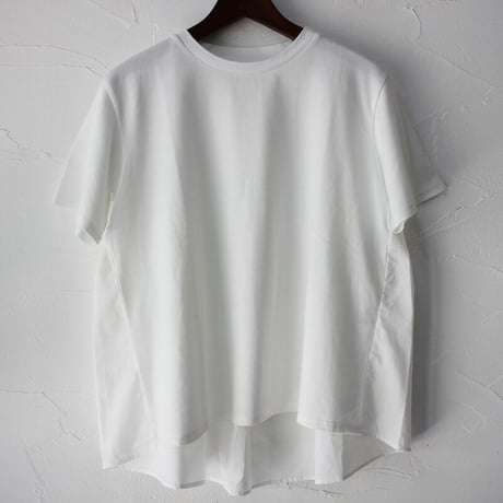 **再入荷** Linenya リネンヤ　バックギャザー半袖Tシャツ　#ホワイト、ブラック　【送料無料】
