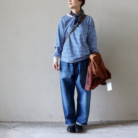 **再入荷**　atelier naruse アトリエナルセ　コットンボーダーカットソー（長袖）cotton border cut&sewn（long sleeves）