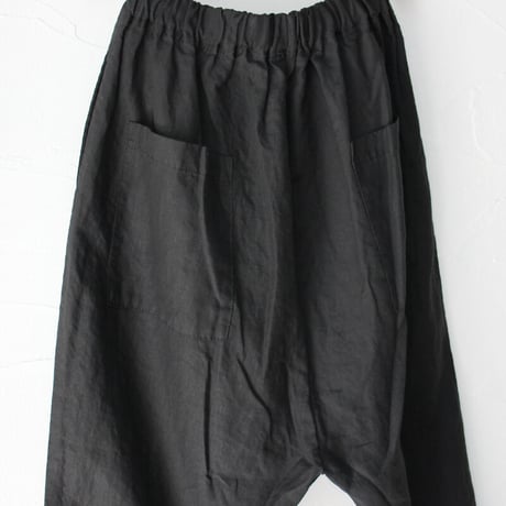 TRAVAIL MANUEL リネンポプリンサドルパンツ　#ブラック、ネイビー、グレー　【送料無料】