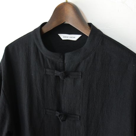 atelier naruse アトリエナルセ　リネンチャイナブラウス　linen Chinese blouse　#ブラック
