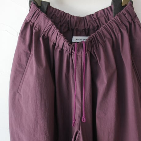 **ブラック再入荷** atelier naruse アトリエナルセ　cotton high twist poplin gaucho pants　コットンハイツイストポプリンガウチョパンツ