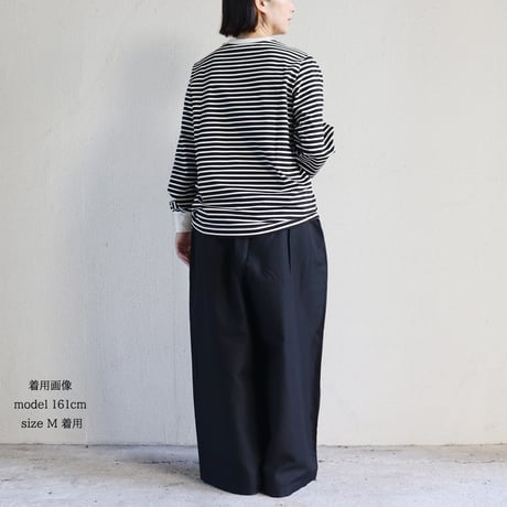 **2025a/w到着** homspun ホームスパン　W/Lギャザーワイドパンツ　#ベージュ、ダークグリーン、ブラック　【送料無料】